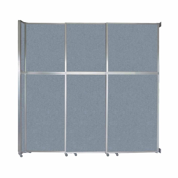 Operable Wall Sliding Room Divider 9'9" x 10'3/4" Powder Blue Fabric